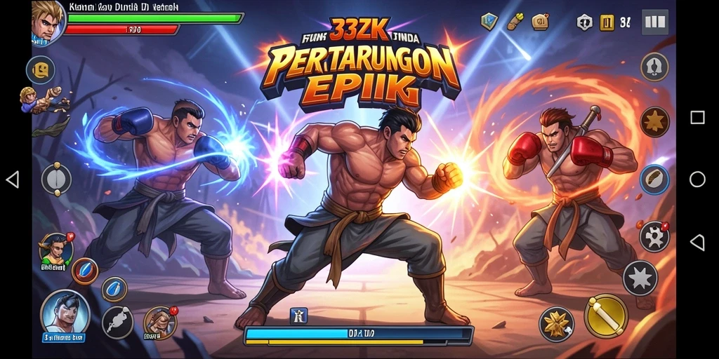 Gameplay seru dan mengasyikkan di 33ZK saat bertarung melawan lawan.