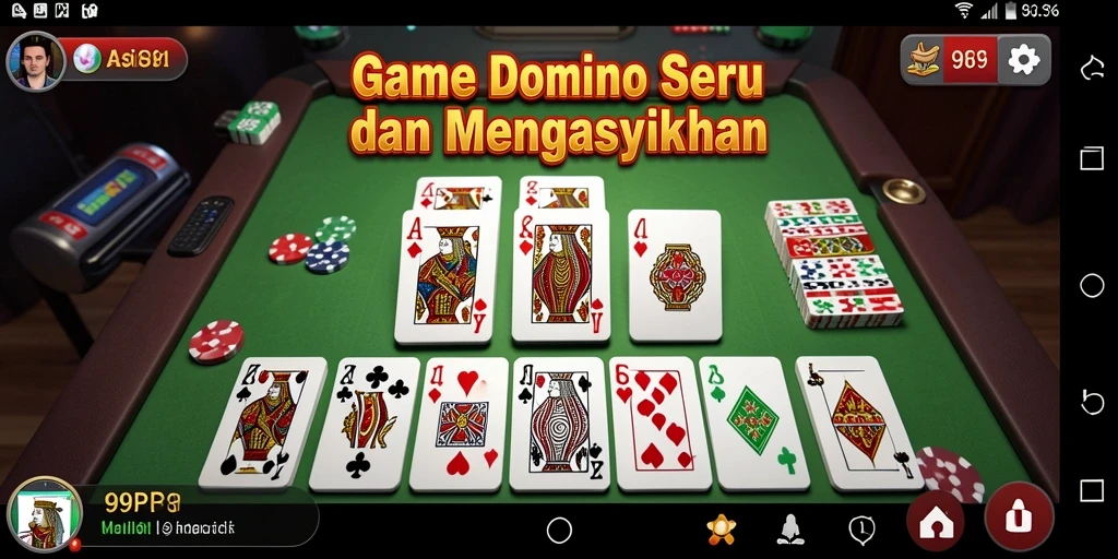 Tampilan gameplay seru dengan animasi domino yang menarik.