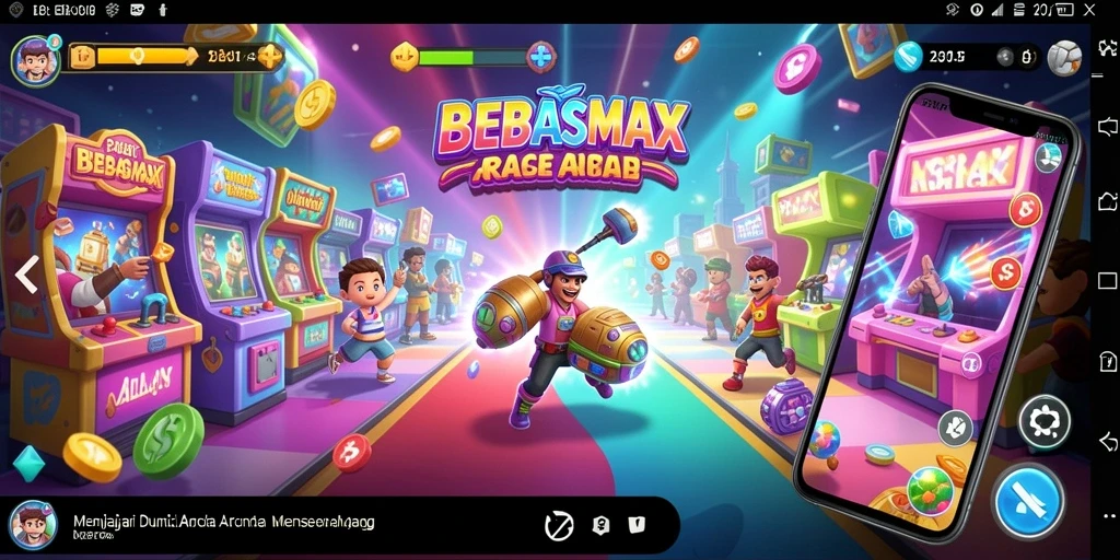 Tampilan gameplay lucu dan dinamis di BEBASMAX.