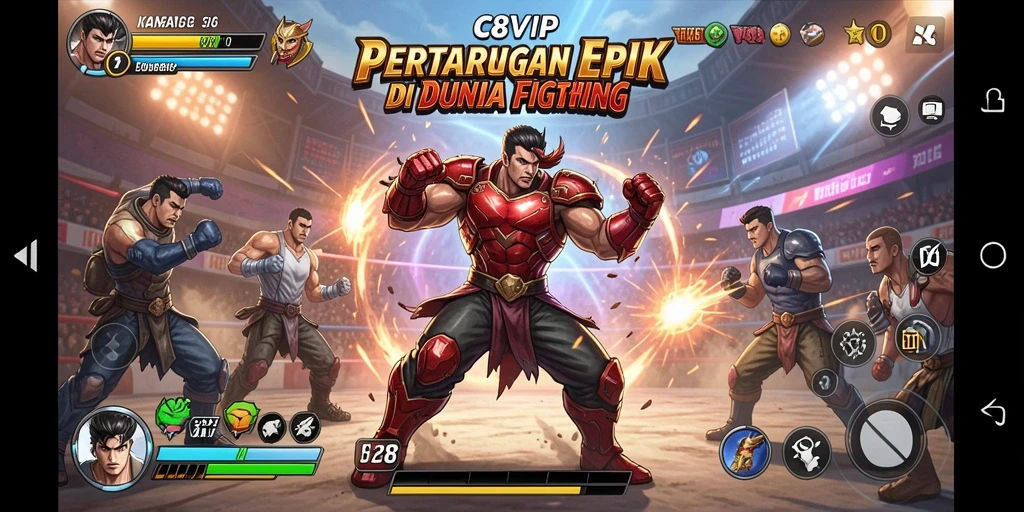 Gameplay Fighting yang intens dan seru dengan karakter menarik.