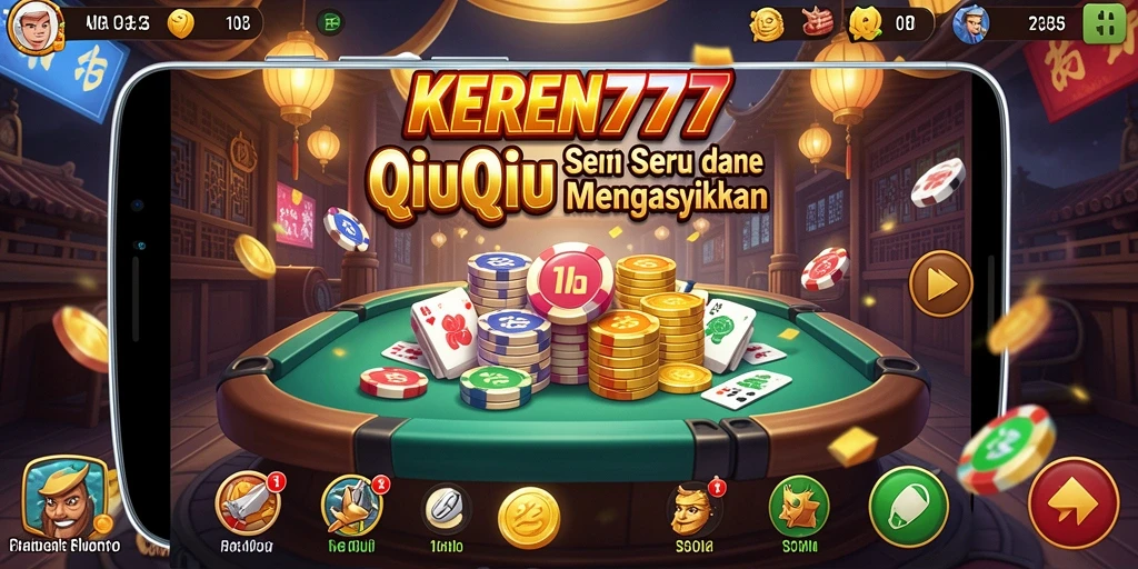 Screenshot KEREN777 menunjukkan gameplay QiuQiu yang seru.
