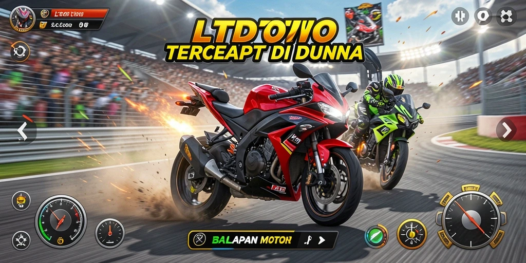 Tampilan gameplay LTDTOTO yang menegangkan dan mendebarkan saat balapan.