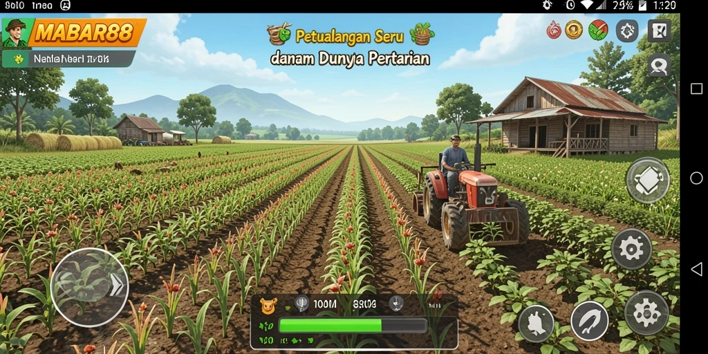 Screenshot MABAR88 menampilkan gameplay seru bertani.