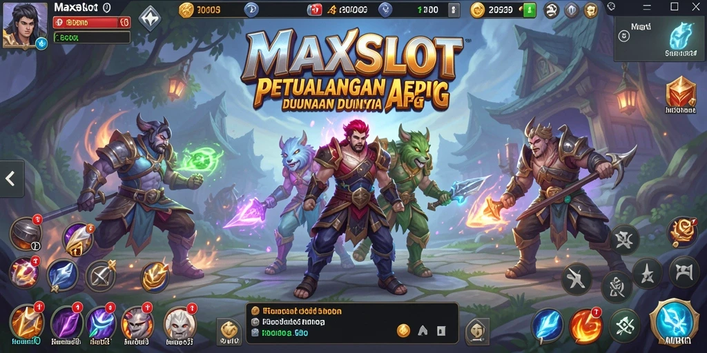 Screenshot menunjukkan aksi seru gameplay ARPG MAXSLOT.
