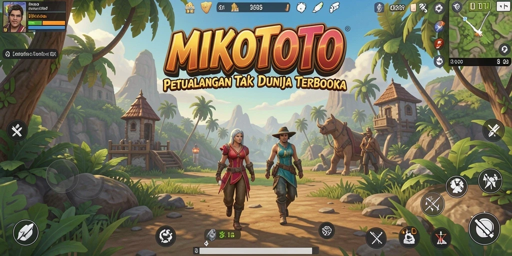 Tangkapan layar gameplay MIKOTOTO yang menunjukkan petualangan bebas di dunia terbuka.