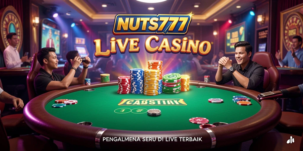 Tampilan gameplay seru di NUTS777 Live Casino dengan dealer langsung.