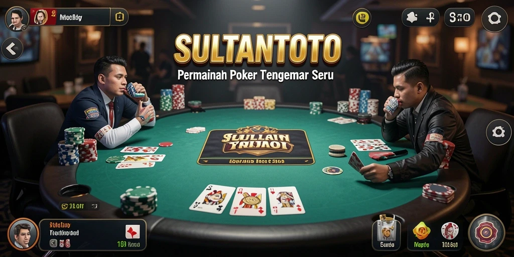 Tampilan seru gameplay SULTANTOTO dalam aksi poker.