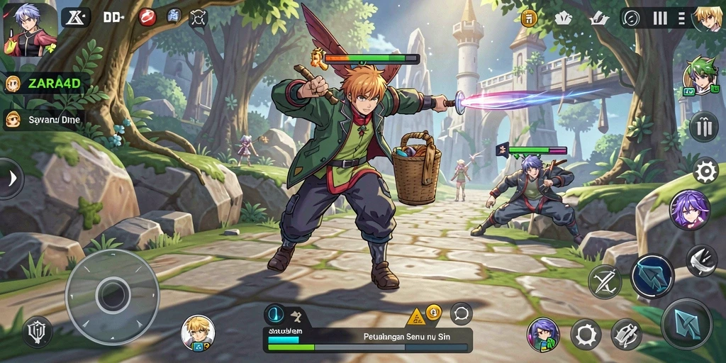 Tampilan gameplay ZARA4D yang penuh warna dan dinamis.